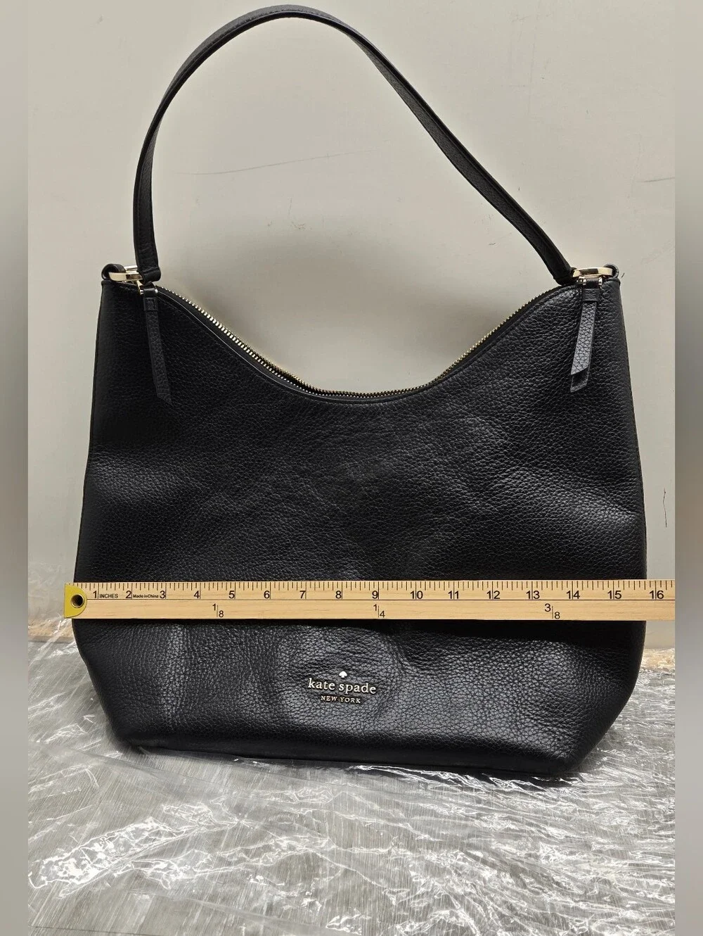 Kate Spade New‎ York Knott Large Shoulder Bag Black Pebbled Leather K8140 Hobo